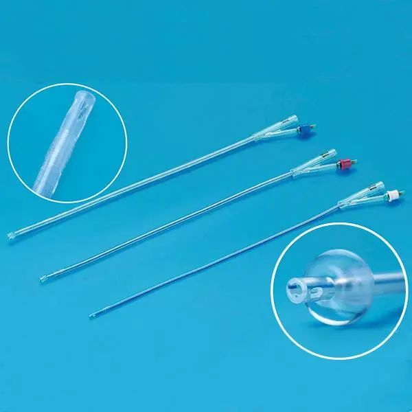 Silicone Urinary Foley Catheter With Temperature Sensor Probe Round